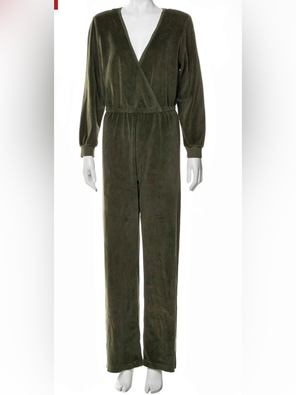 Suzi kondi Women's Green Velour Jumpsuit Like New